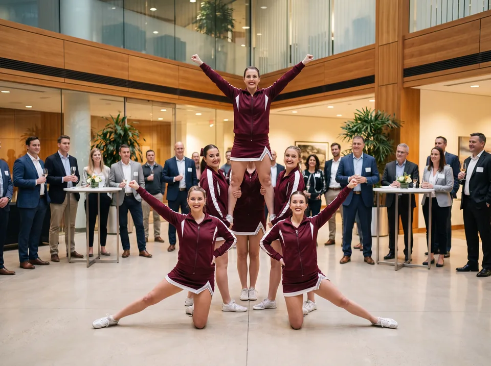 Cheerleaders performing at an event