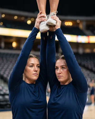 Two bases holding a stunt